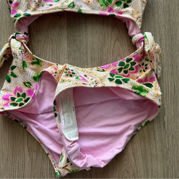 NWT AERIE Pink Floral Paisley One Piece Swimsuit Size‎ XS - Picture 7 of 8